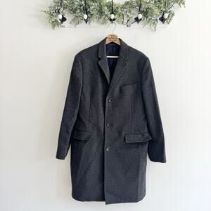 Men’s J. Crew Gray Long Lime Wool Pea Ludlow Coat 42R